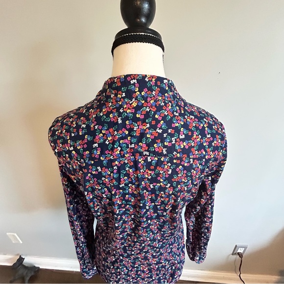 Retro Gap Floral Boyfriend Fit Button Down Women's Cotton Shirt Size S - Picture 3 of 7